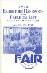1998 Exhibitors Handbook and Premium List; Scott County Fair