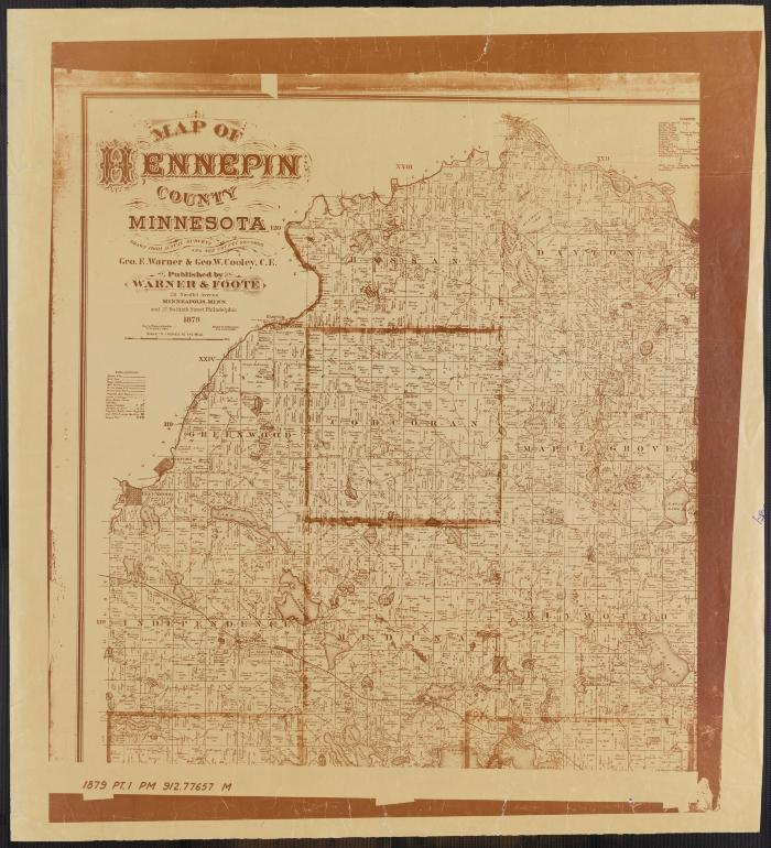 Map of Hennepin County, Minnesota 1879