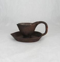 Cast-Iron Baker's Lamp, Tallow lamp, E. Katzinger, Chicago, IL