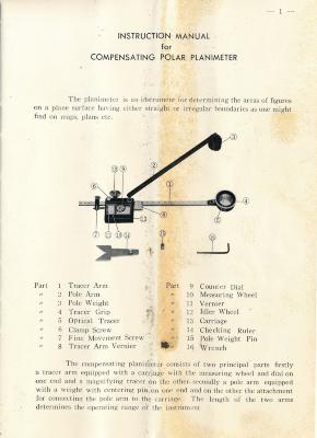 Instruction Manual for Compensating Polar Planimeter