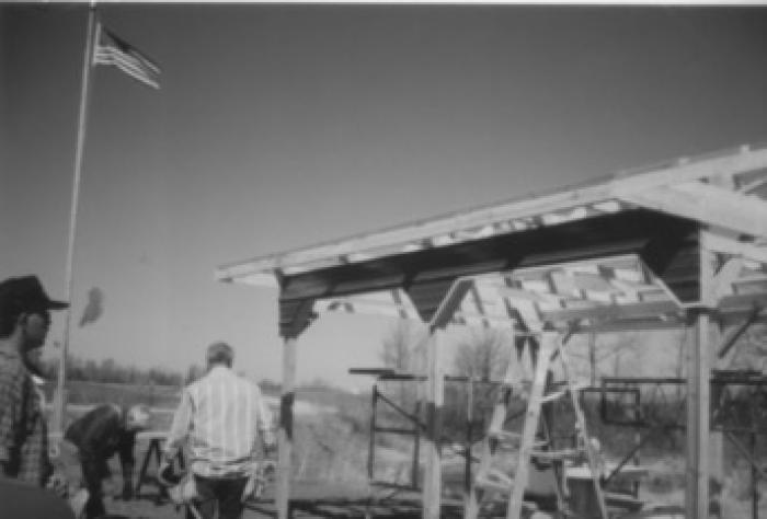 CCHS, Adding Tin to Weme Park Shelter, 1998.