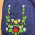 Blue Apron with Floral Embroidery and Waist Pocket: Folk Dress