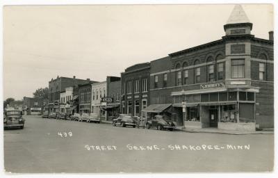 Postcard of Street Scene of Shakopee, Minn.