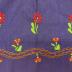 Blue Apron with Floral Embroidery and Waist Pocket: Folk Dress
