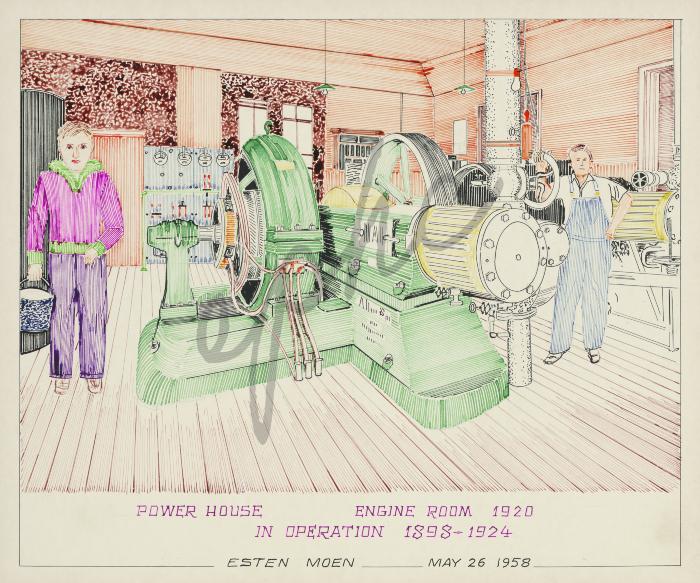 Power House Engine Room, 1920