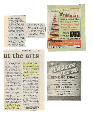 Newspaper clipping on Bemidji Chorale 