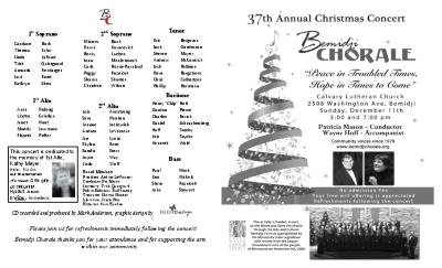 Bemidji Chorale Christmas Concert Program 