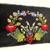 Black Wool Pillow Cover with Dala Floda Embroidery: Pillow Cover