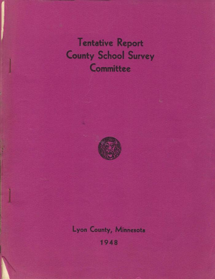Tentative Report County School Survey Committee, Lyon County, 1948