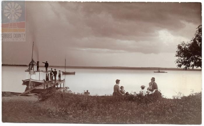 Lake Scene with Boat at dock
