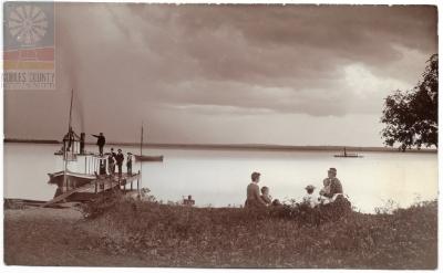 Lake Scene with Boat at dock