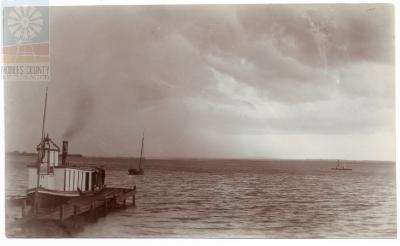 Lake Scene with Boat at dock