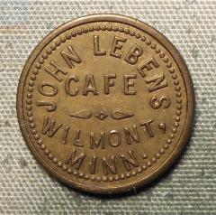 John Lebens Cafe Trade Token - Wilmont