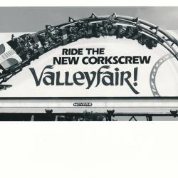Billboard for The Corkscrew at Valleyfair, 1980